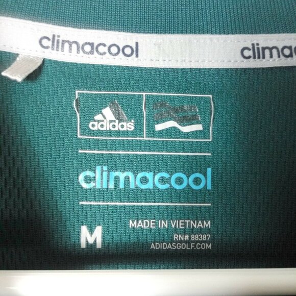 adidas ClimaCool Gradient Sleeve Stripe Polo Shirt Mens Golf Green Medium - Picture 3 of 6